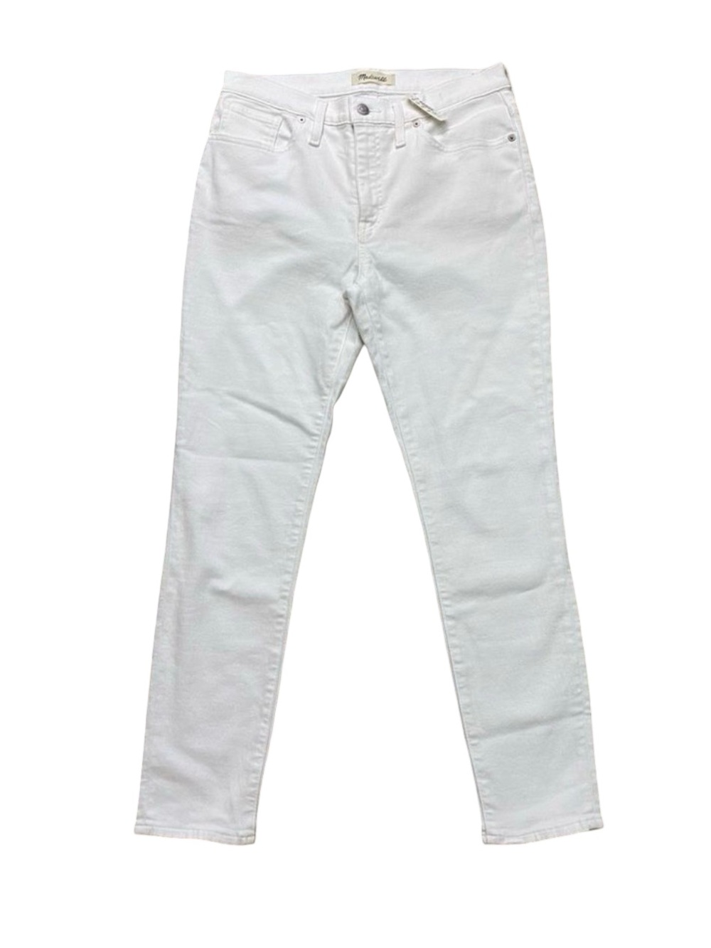 Madewell 9” Mid-Rise Skinny Crop Jeans White Denim Size 28 NWT